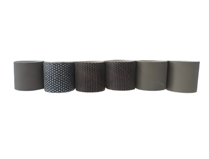 Electroplated diamond spiral bands